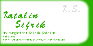katalin sifrik business card